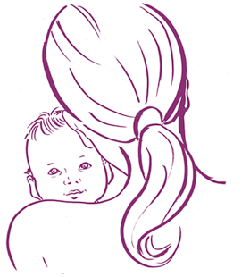 Illustration: Frau mit Baby auf dem Arm